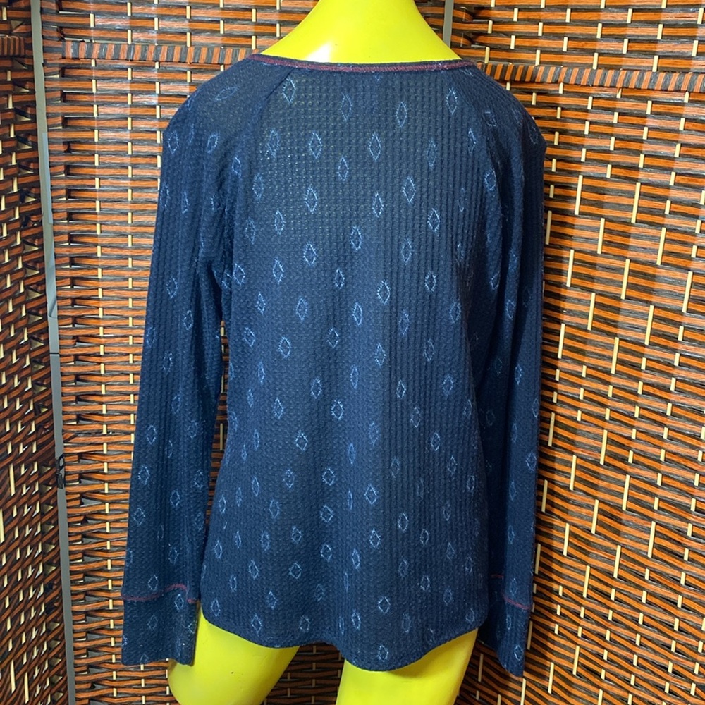 Vintage American Blue size XL dark and light blue with lace collar red accent - Picture 6 of 6